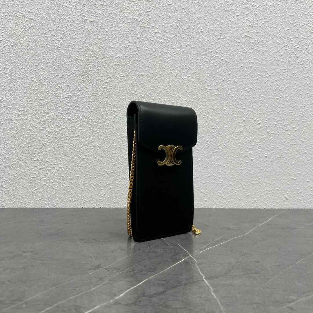 Top Quality Vertical Phone Pouch Black For Women 6in/19cm 10J133DPV.38NO