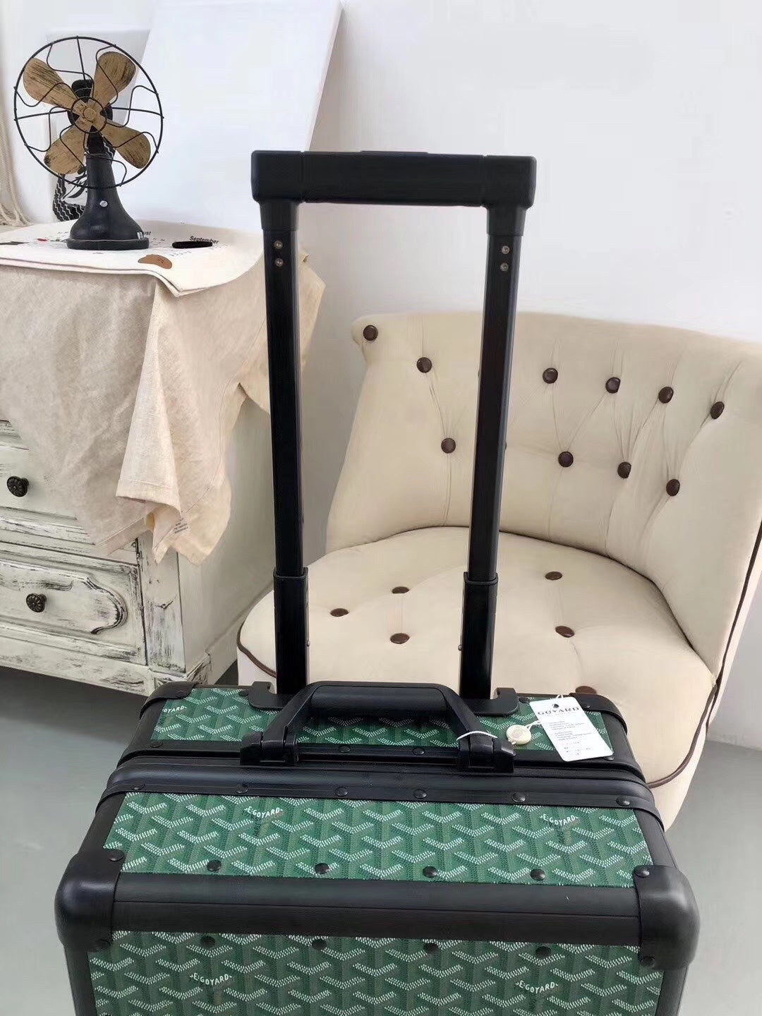 Goyard Rolling Vali Green For Men, LuGucciage 20in/51cm Top Quality
