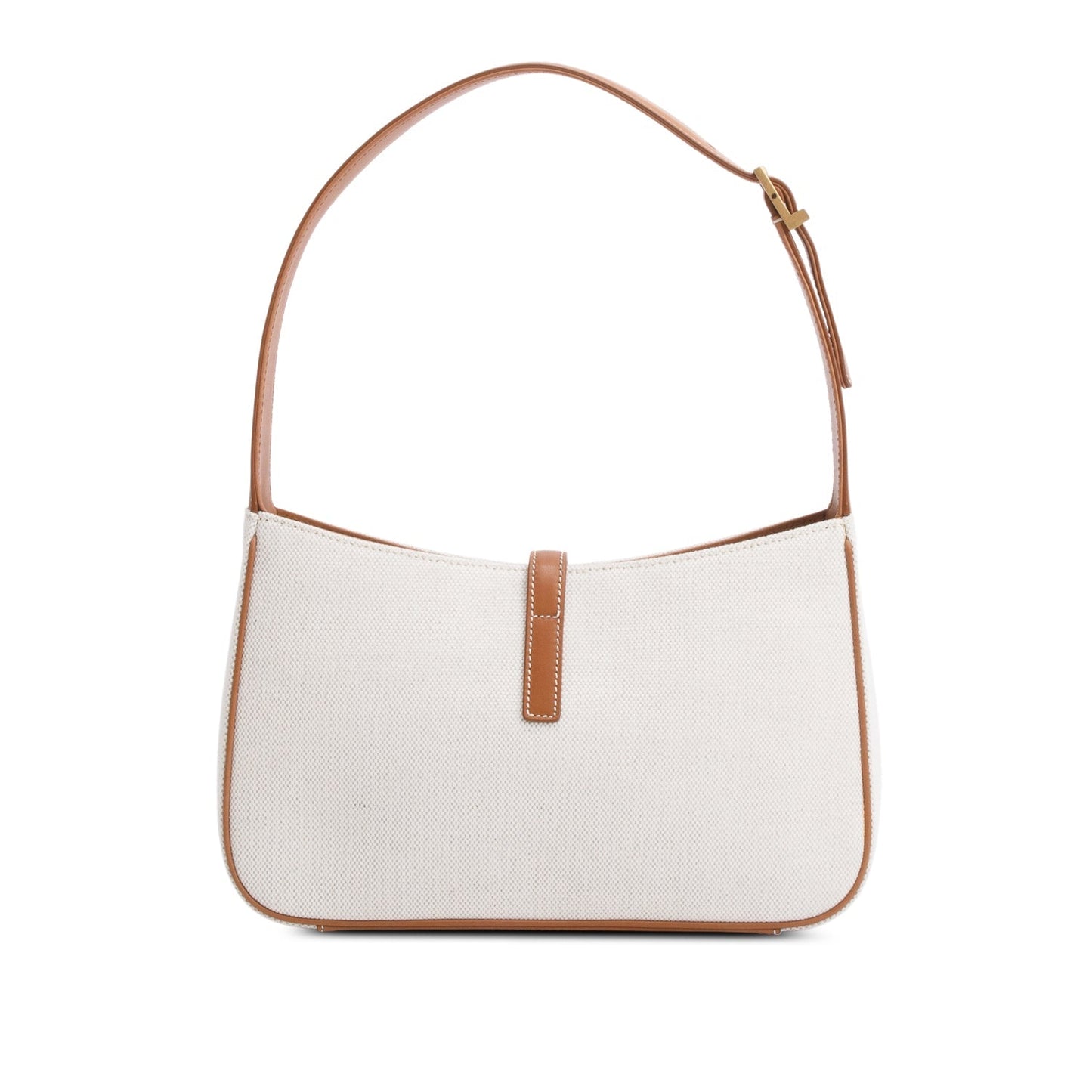 Saint Laurent 2022 White Canvas and Leather Le 5 a 7 Bag