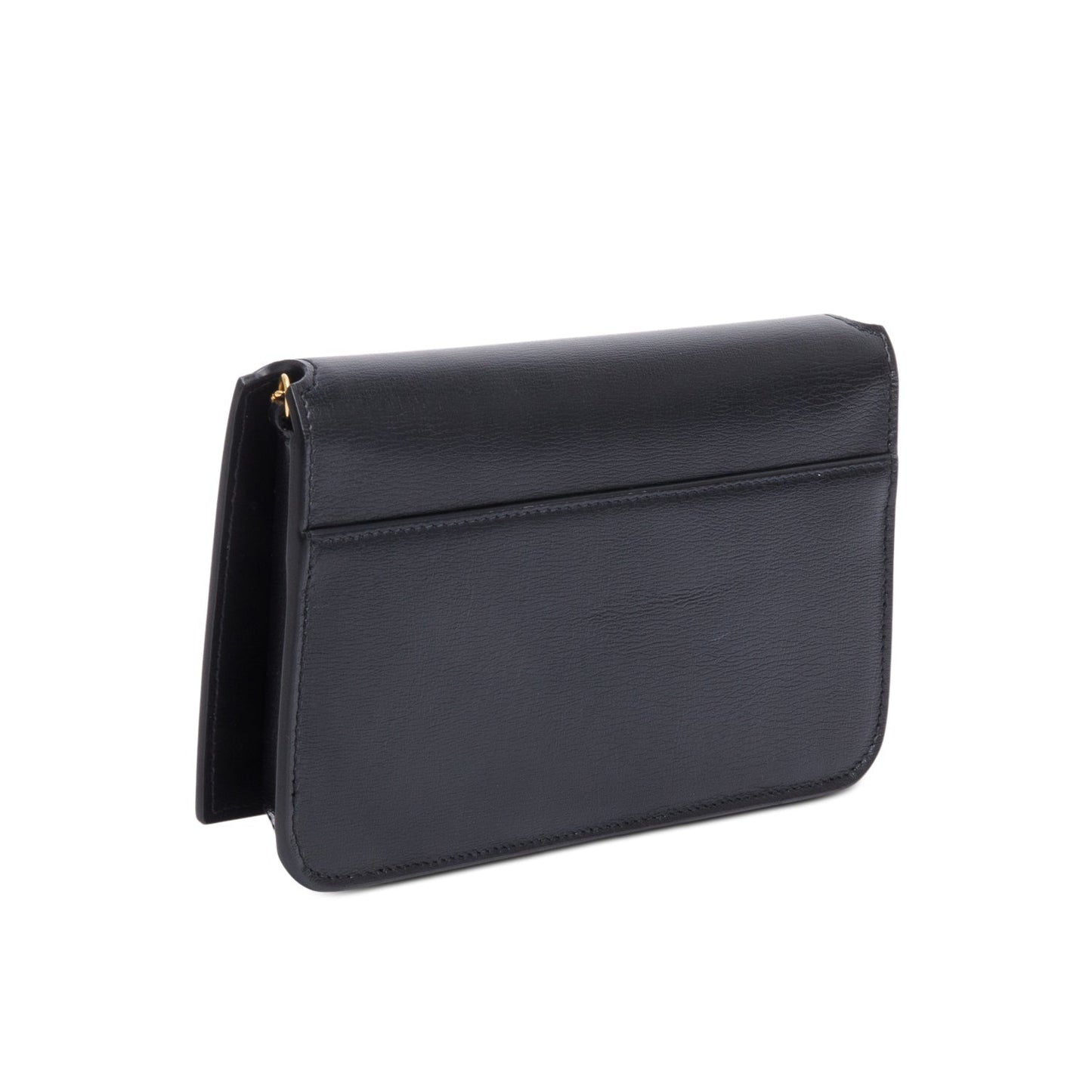 Saint Laurent 2023 Black Calfskin Leather Cassandre Phone Holder