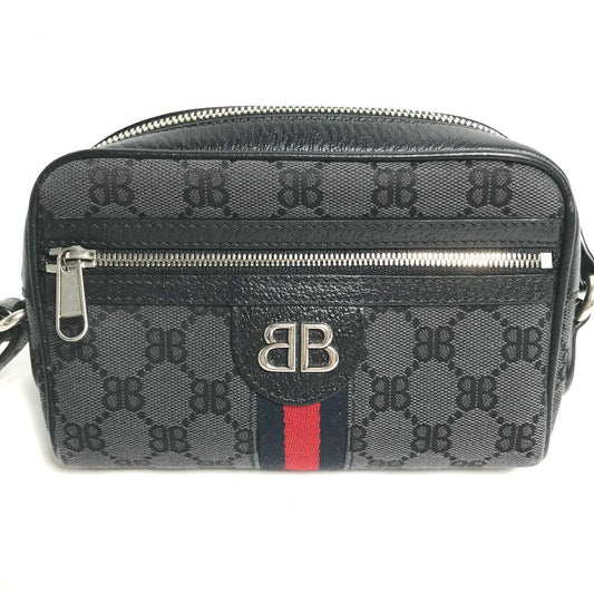 GUCCI Shoulder Bag 680128 Canvas / leather black Balenciaga Balenciaga collaboration Hacker Project GG mens