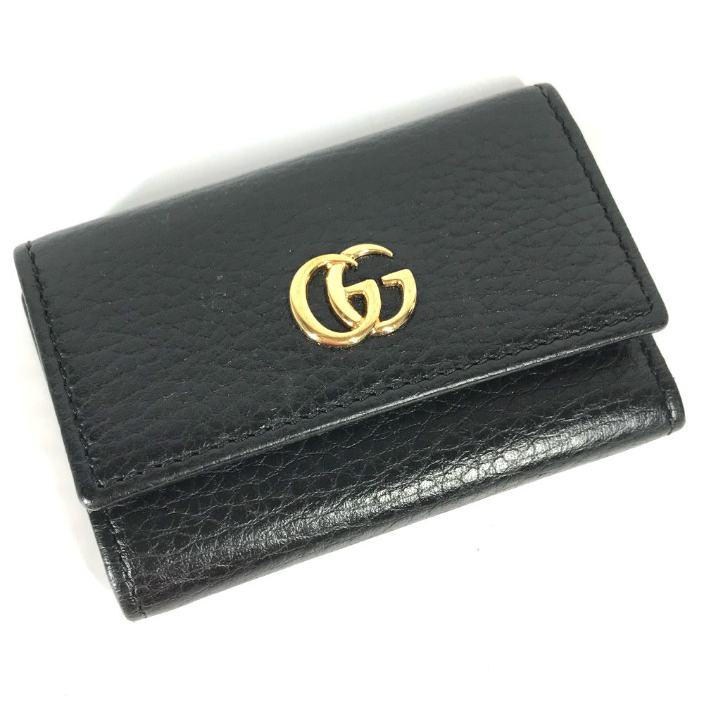 GUCCI Key case Key holder  456118 leather black key GG Marmont Women