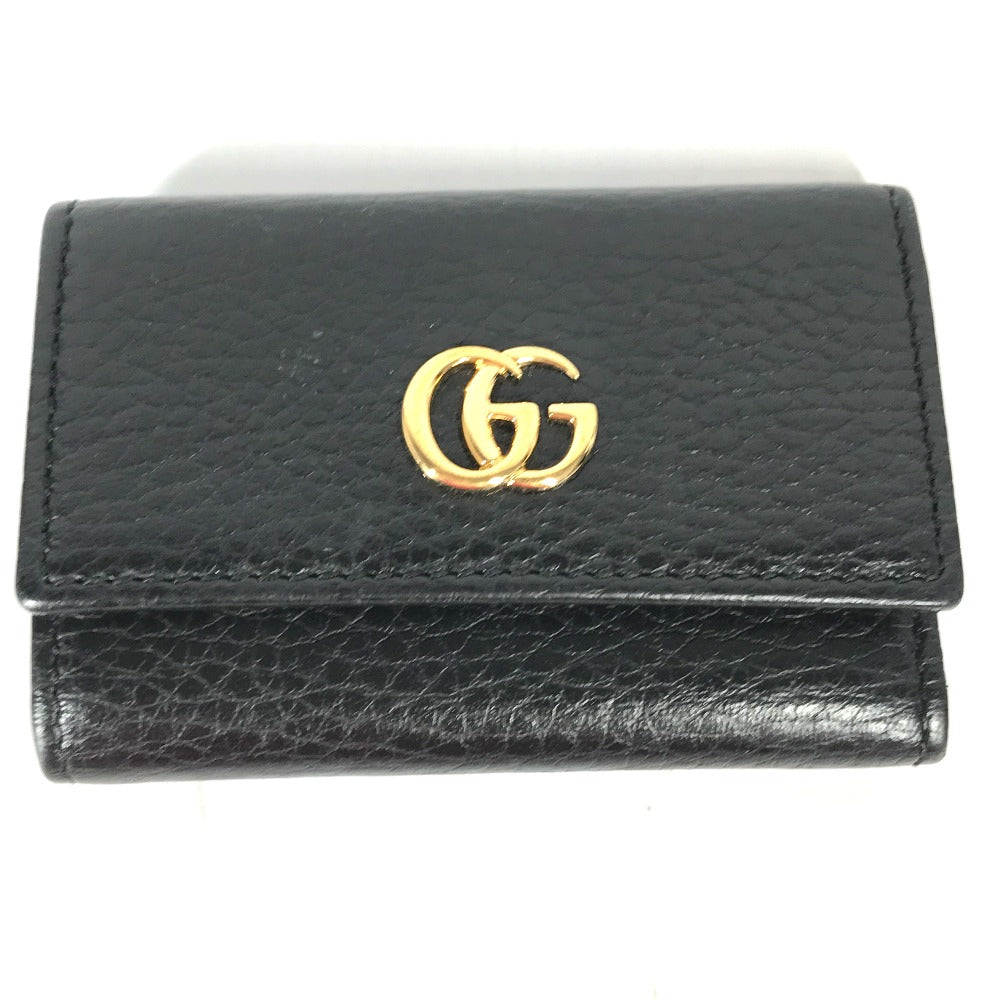 GUCCI Key case Key holder  456118 leather black key GG Marmont Women