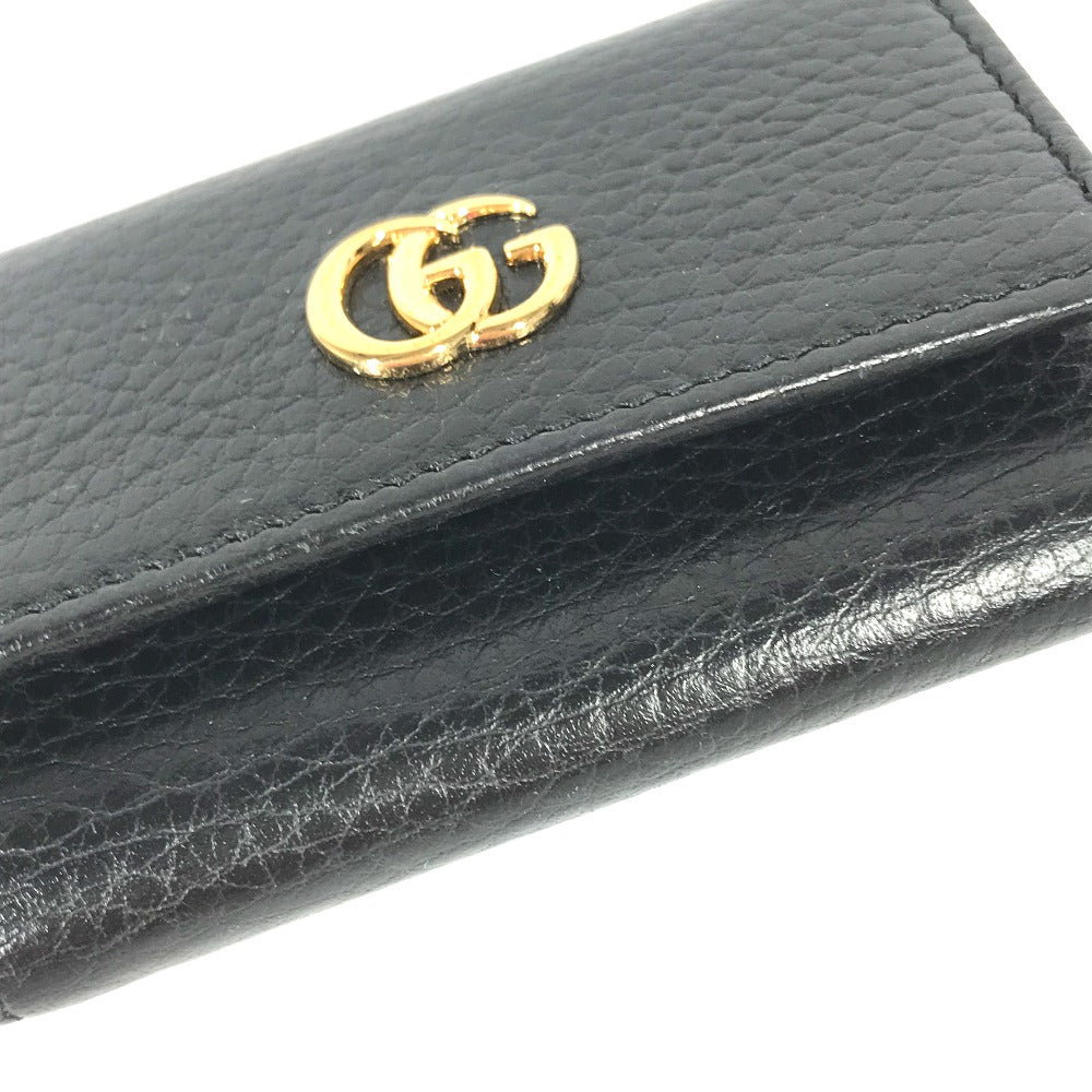 GUCCI Key case Key holder  456118 leather black key GG Marmont Women