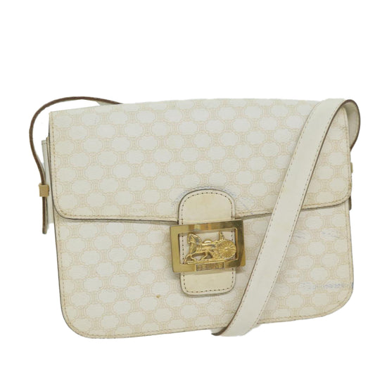 Luxury CELINE Macadam Canvas Shoulder Bag PVC Leather Whe  62462