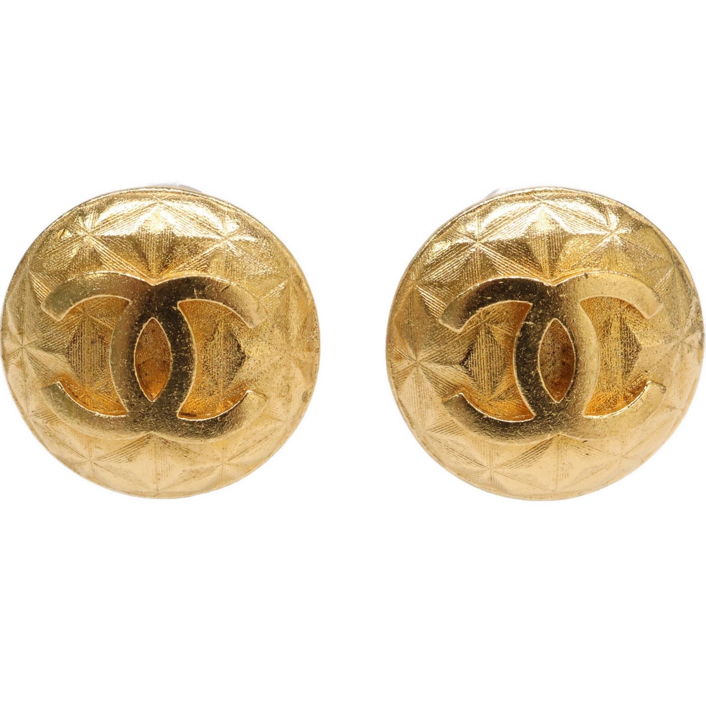Chanel Round Coco Lattice Earrings