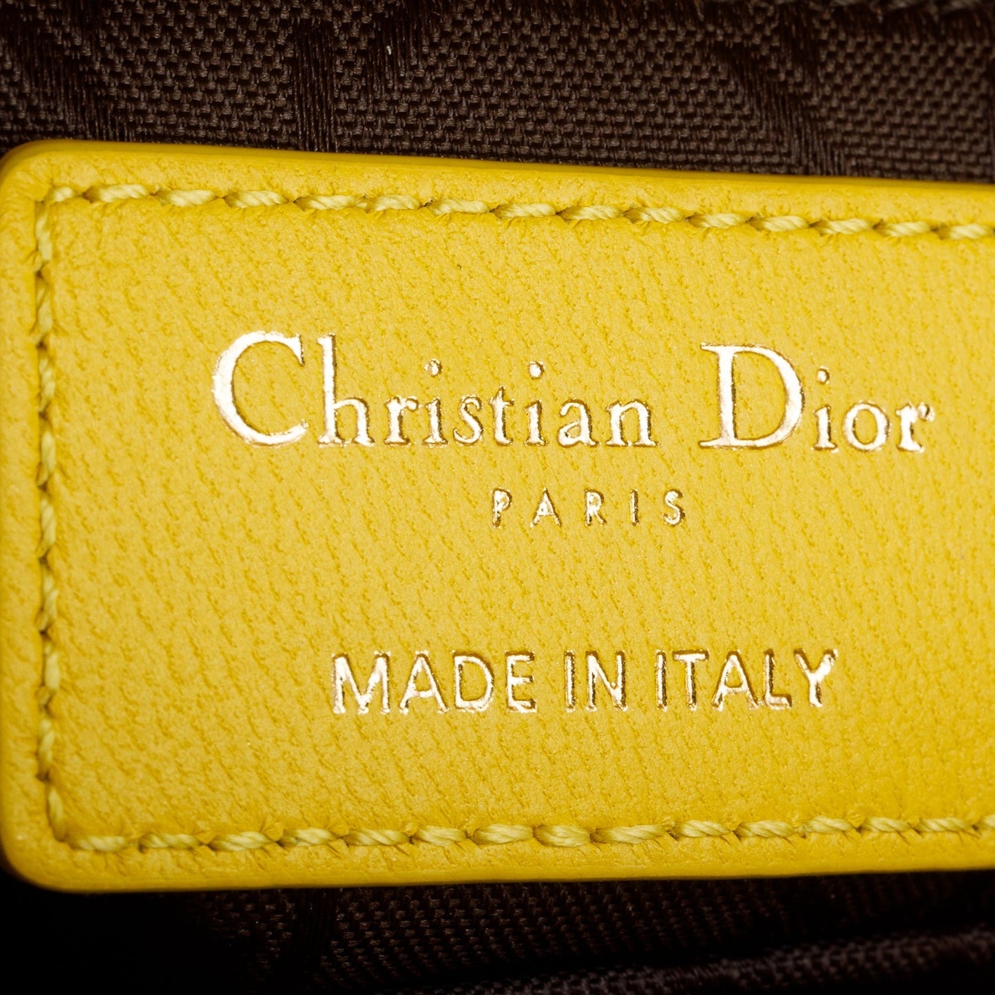 Christian Dior Yellow Cannage Lambskin Leather Small Lady Dior My ABCDior Bag