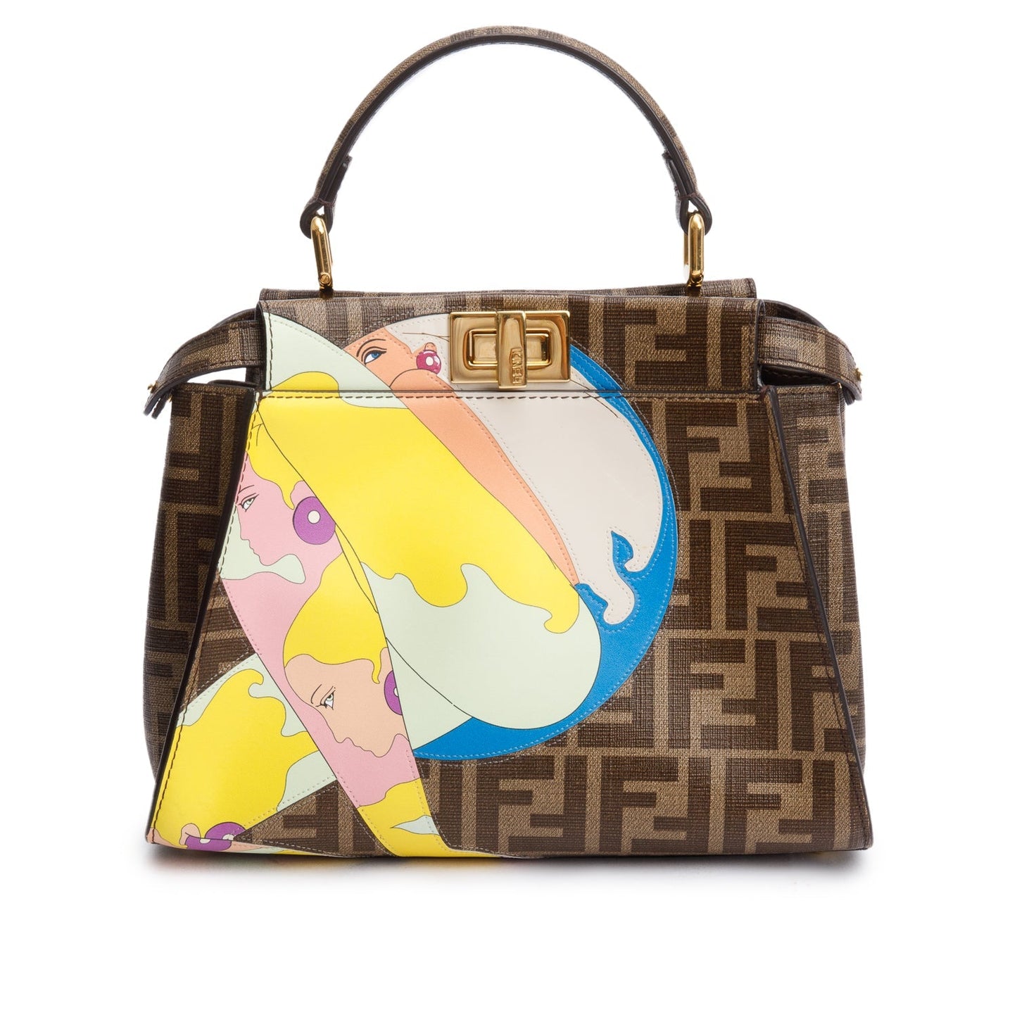 Fendi x Antonio Lopez FF Zucca Canvas Print Inlay Mini Peekaboo Bag