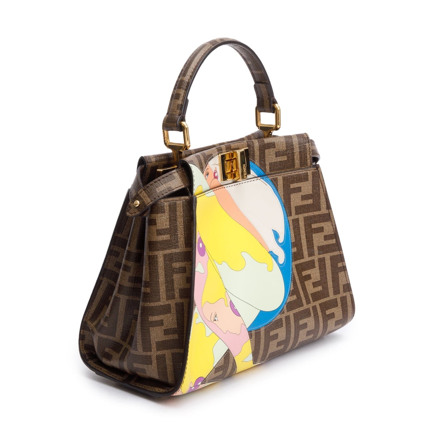 Fendi x Antonio Lopez FF Zucca Canvas Print Inlay Mini Peekaboo Bag