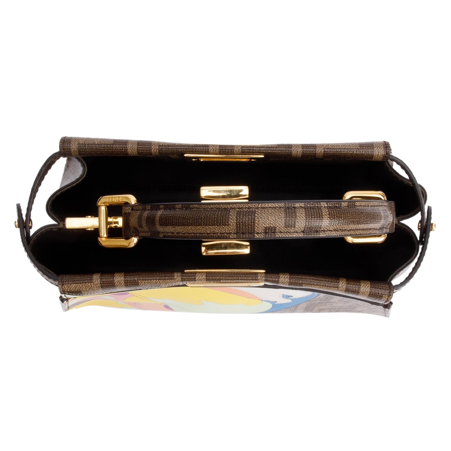 Fendi x Antonio Lopez FF Zucca Canvas Print Inlay Mini Peekaboo Bag