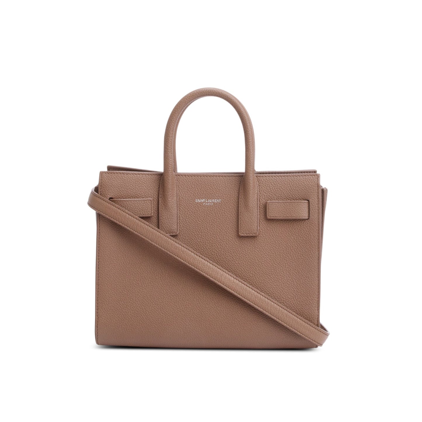 Saint Laurent Beige Grained Leather Nano Sac De Jour