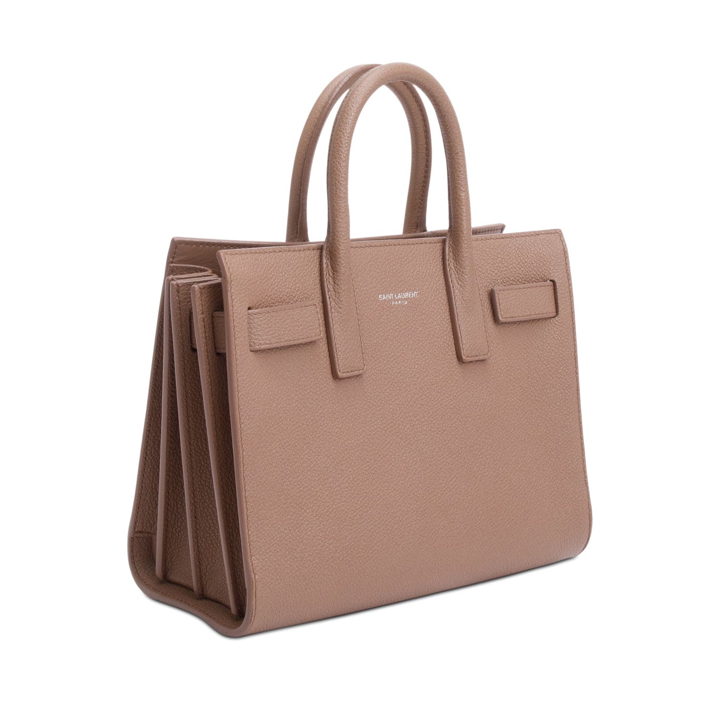 Saint Laurent Beige Grained Leather Nano Sac De Jour