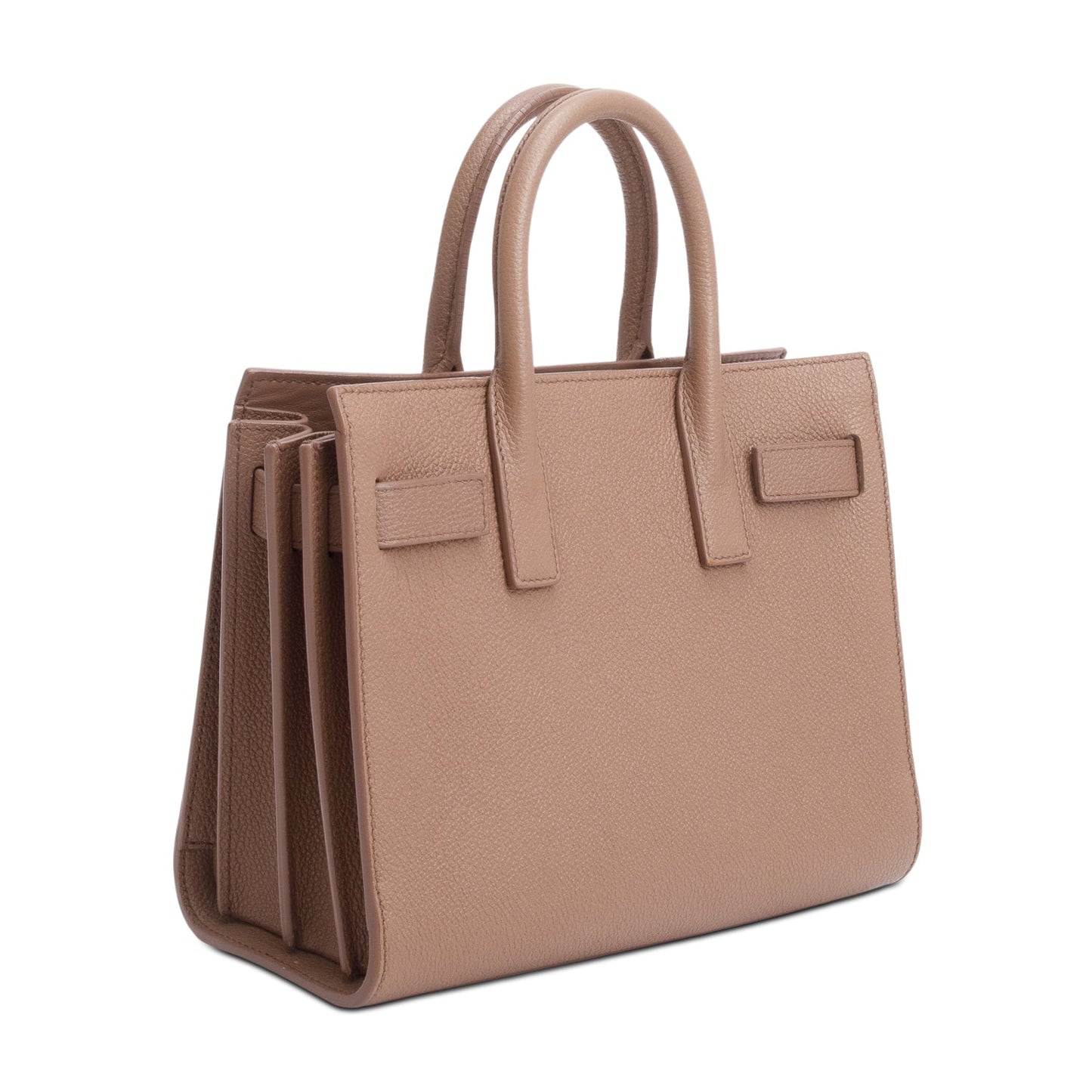 Saint Laurent Beige Grained Leather Nano Sac De Jour