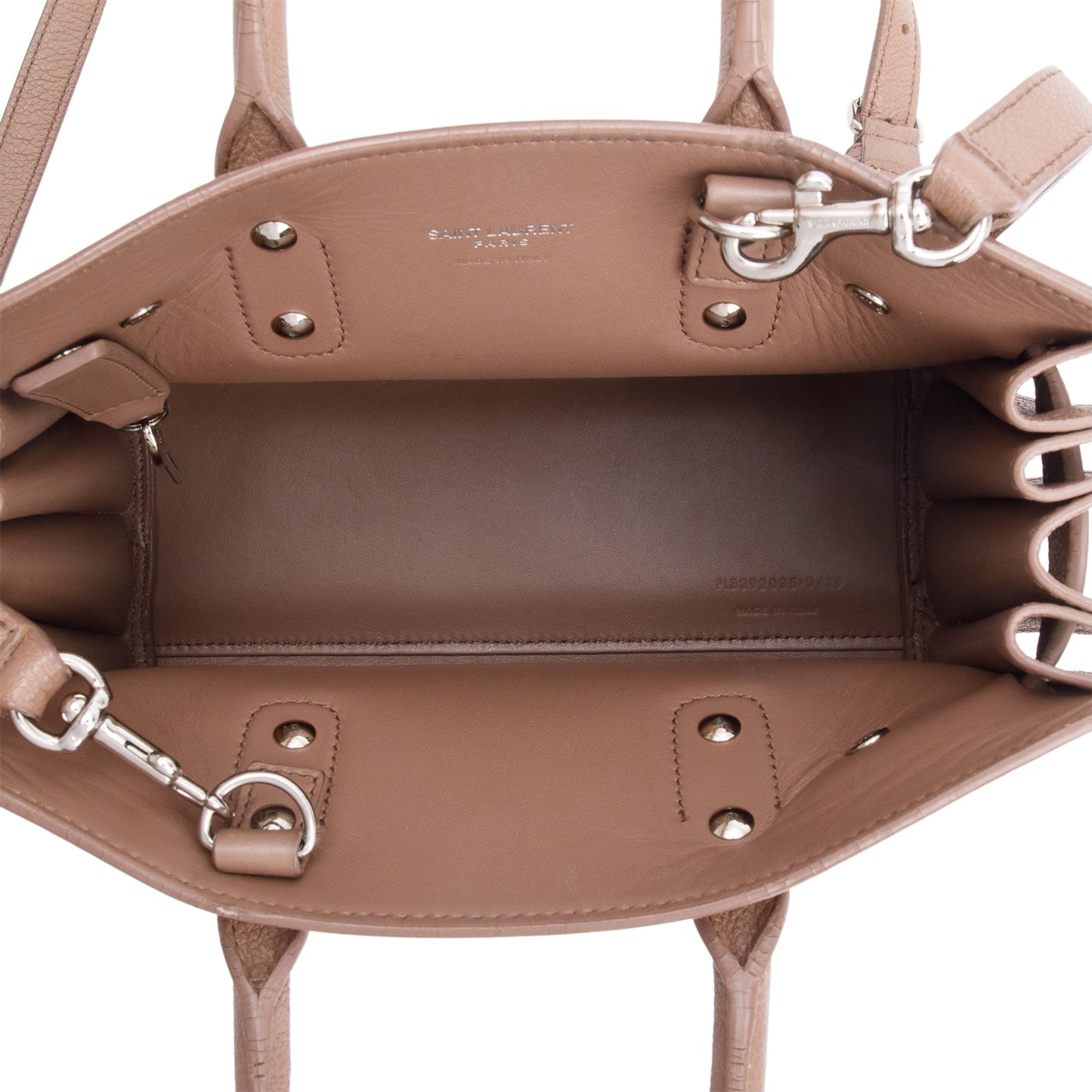 Saint Laurent Beige Grained Leather Nano Sac De Jour