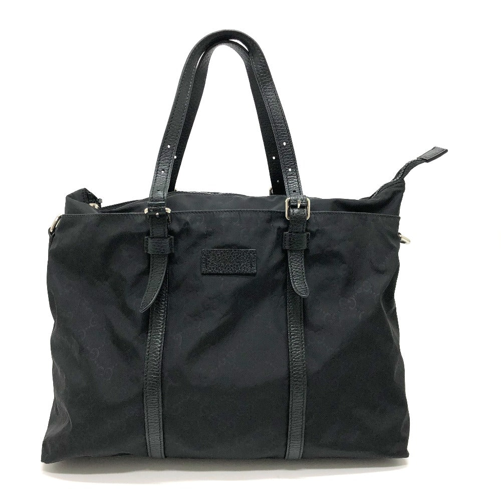 GUCCI Tote Bag 510332 Nylon / leather black GG Guccisima mens Secondhand