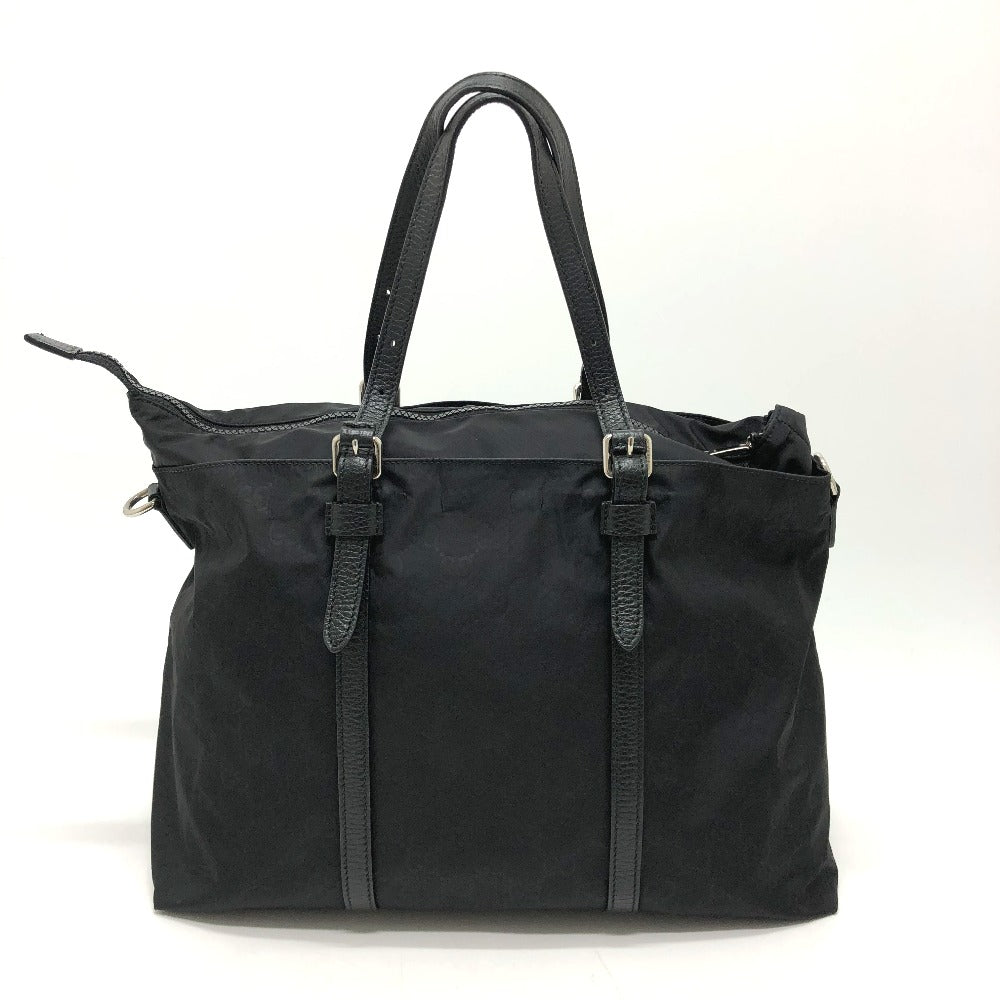 GUCCI Tote Bag 510332 Nylon / leather black GG Guccisima mens Secondhand