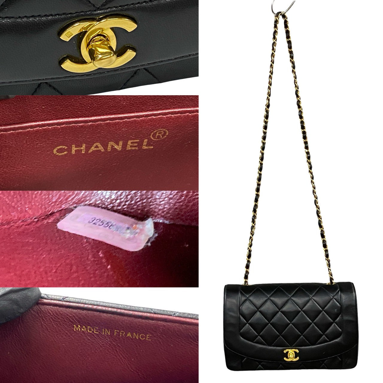Chanel Diana Flap Lambskin Shoulder Bag