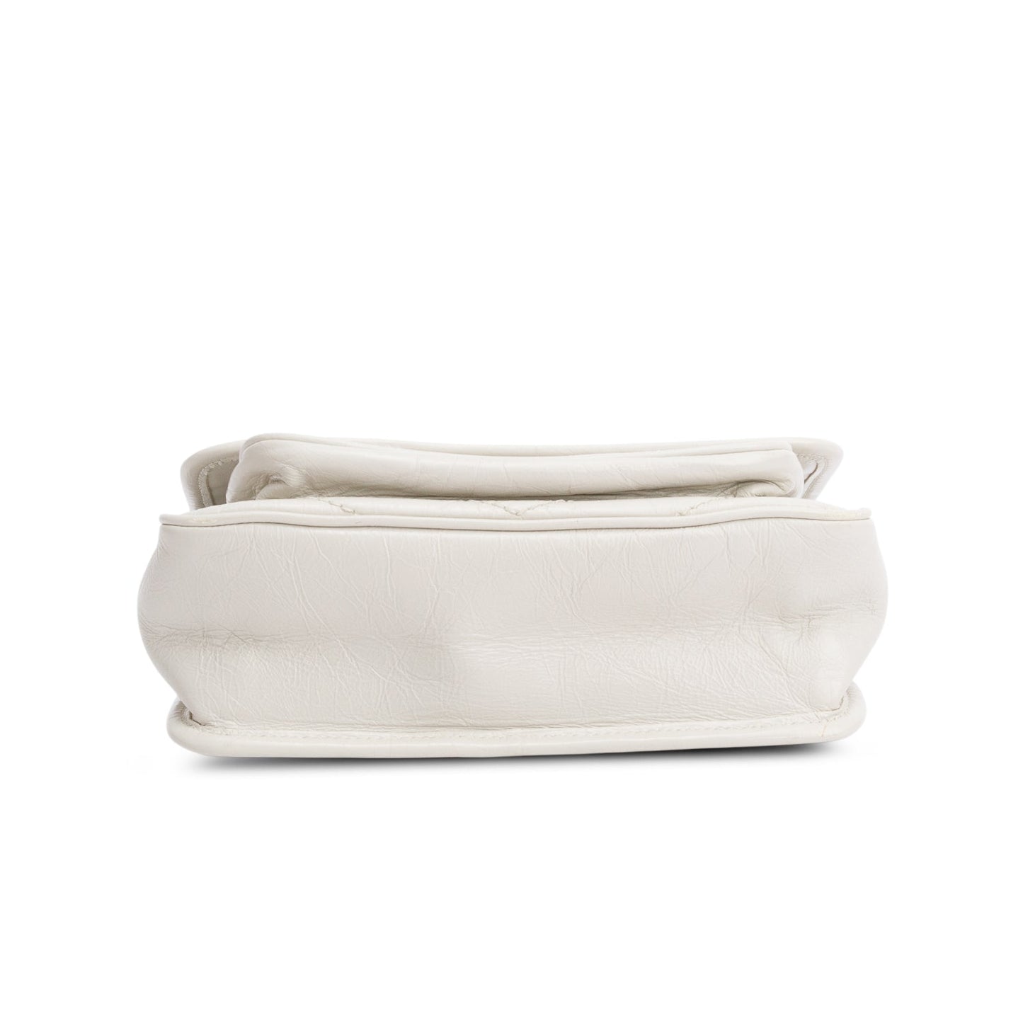 Saint Laurent Ivory Crinkled Calfskin Matelasse Leather Baby Niki Chain Satchel