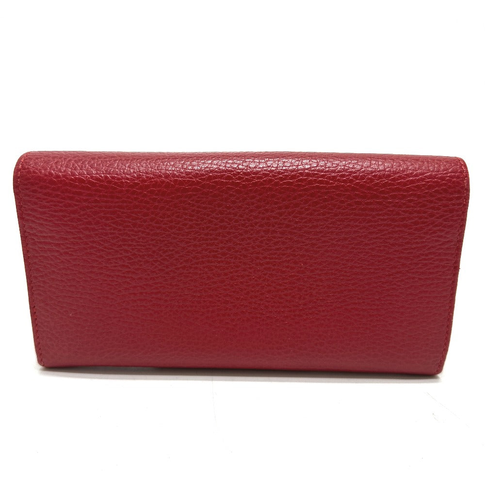 GUCCI Long Wallet Purse 456116 leather Red FF Marmont Women