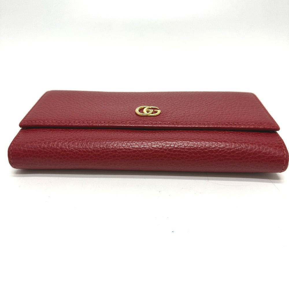 GUCCI Long Wallet Purse 456116 leather Red FF Marmont Women