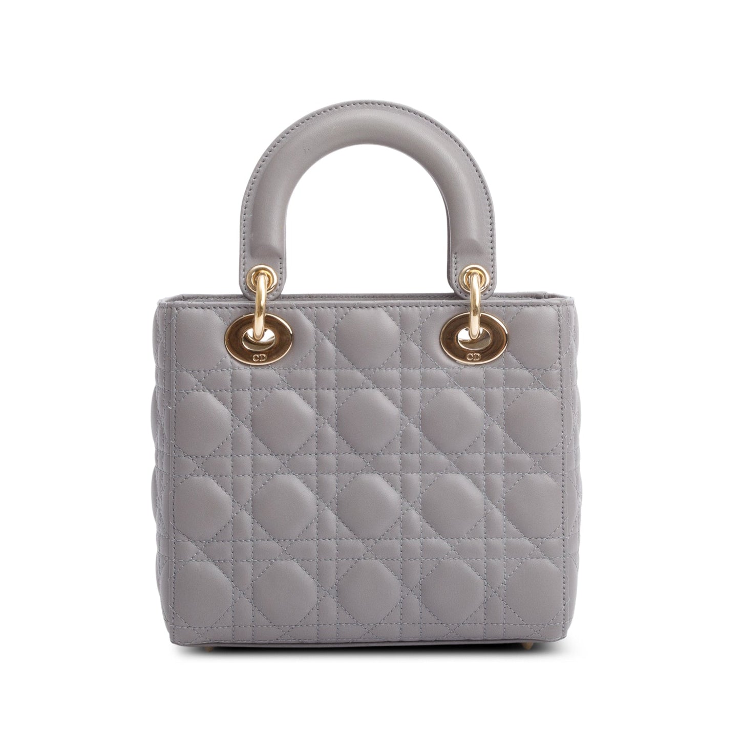 Christian Dior Grey Cannage Lambskin Leather Small Lady Dior My ABCDior Bag