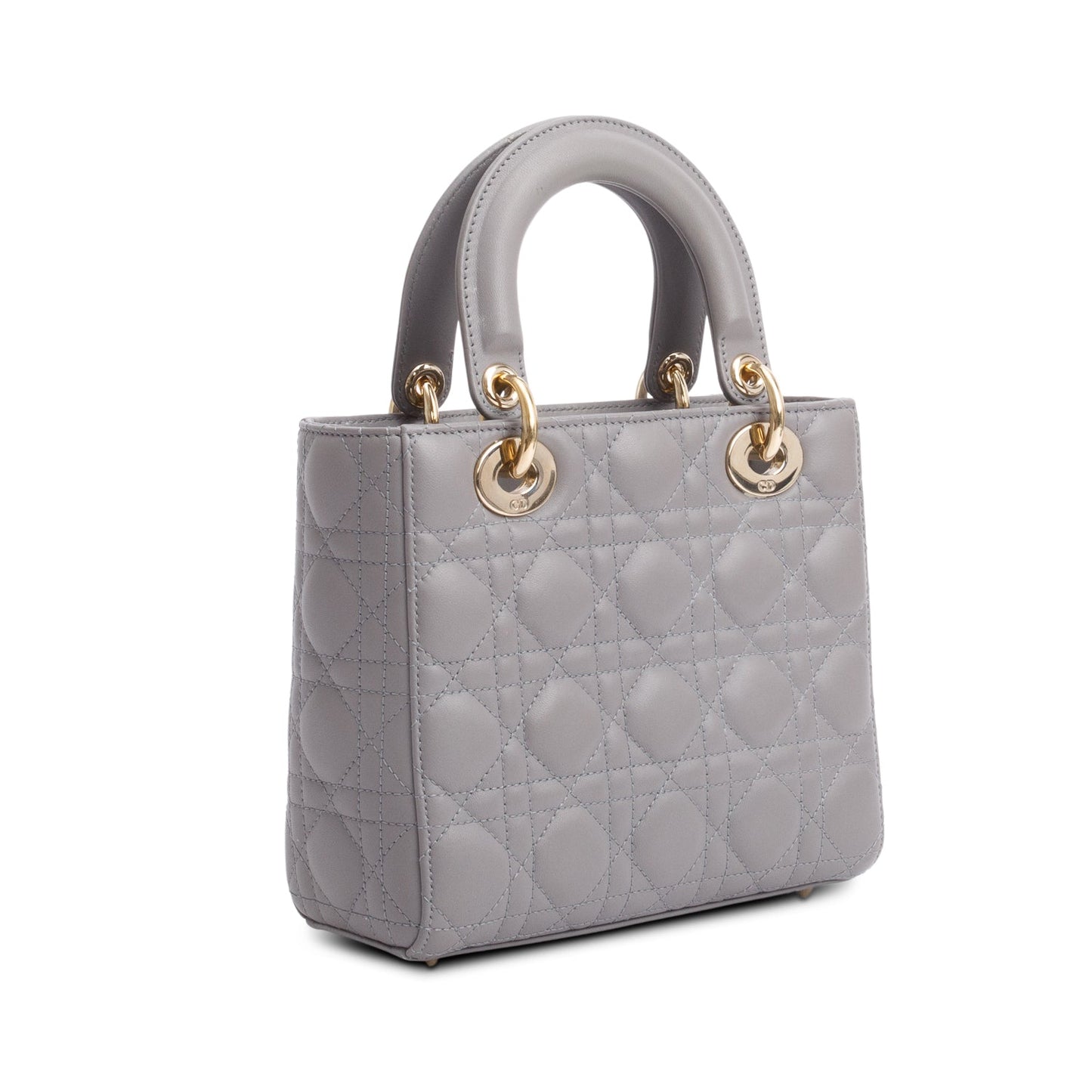 Christian Dior Grey Cannage Lambskin Leather Small Lady Dior My ABCDior Bag