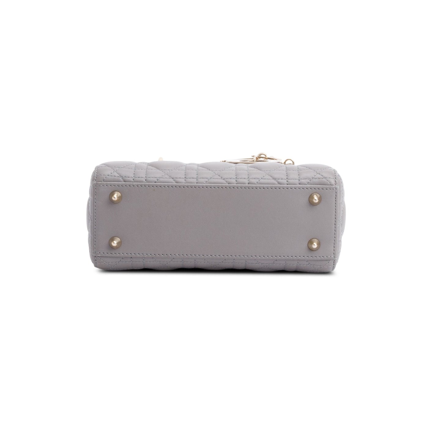 Christian Dior Grey Cannage Lambskin Leather Small Lady Dior My ABCDior Bag