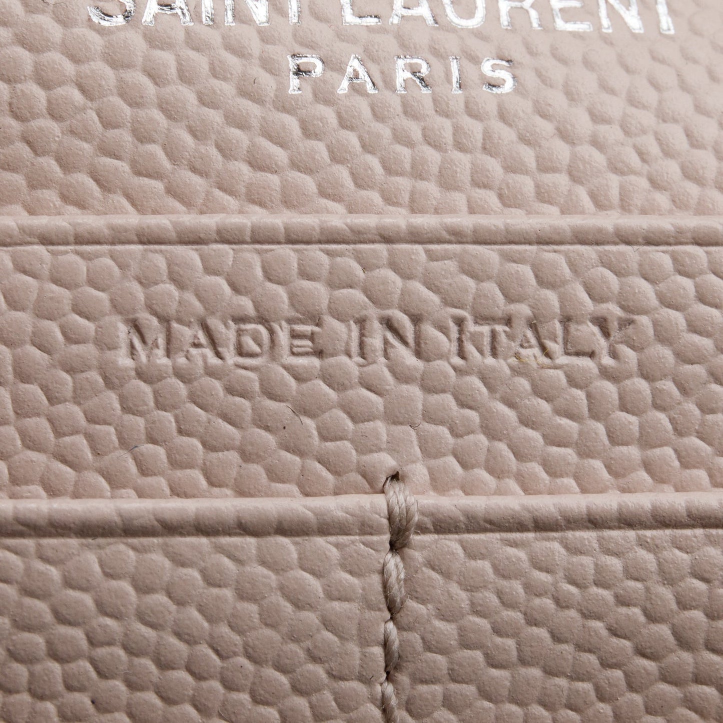 Saint Laurent Neutral Grain De Poudre Leather Classic Cassandre Envelope Chain Wallet