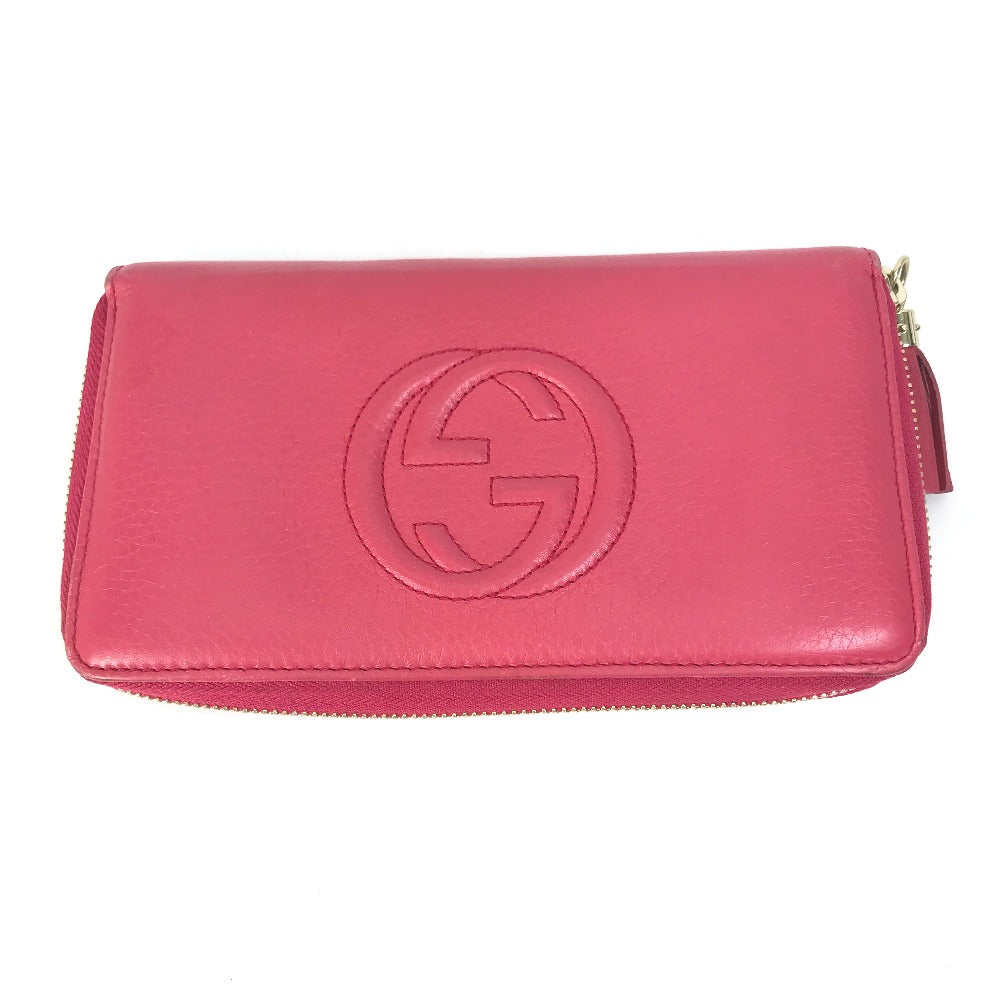 GUCCI Long Wallet Purse 308280 leather Red Interlocking G Women