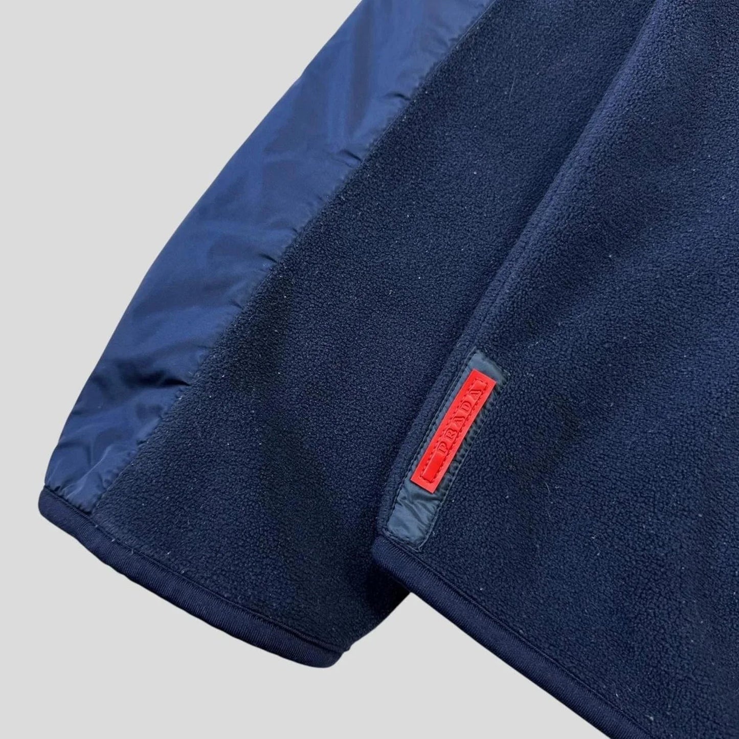 Prada Sport 2010 Blue Nylon Panelled Stash Pocket Fleece - XL (L)
