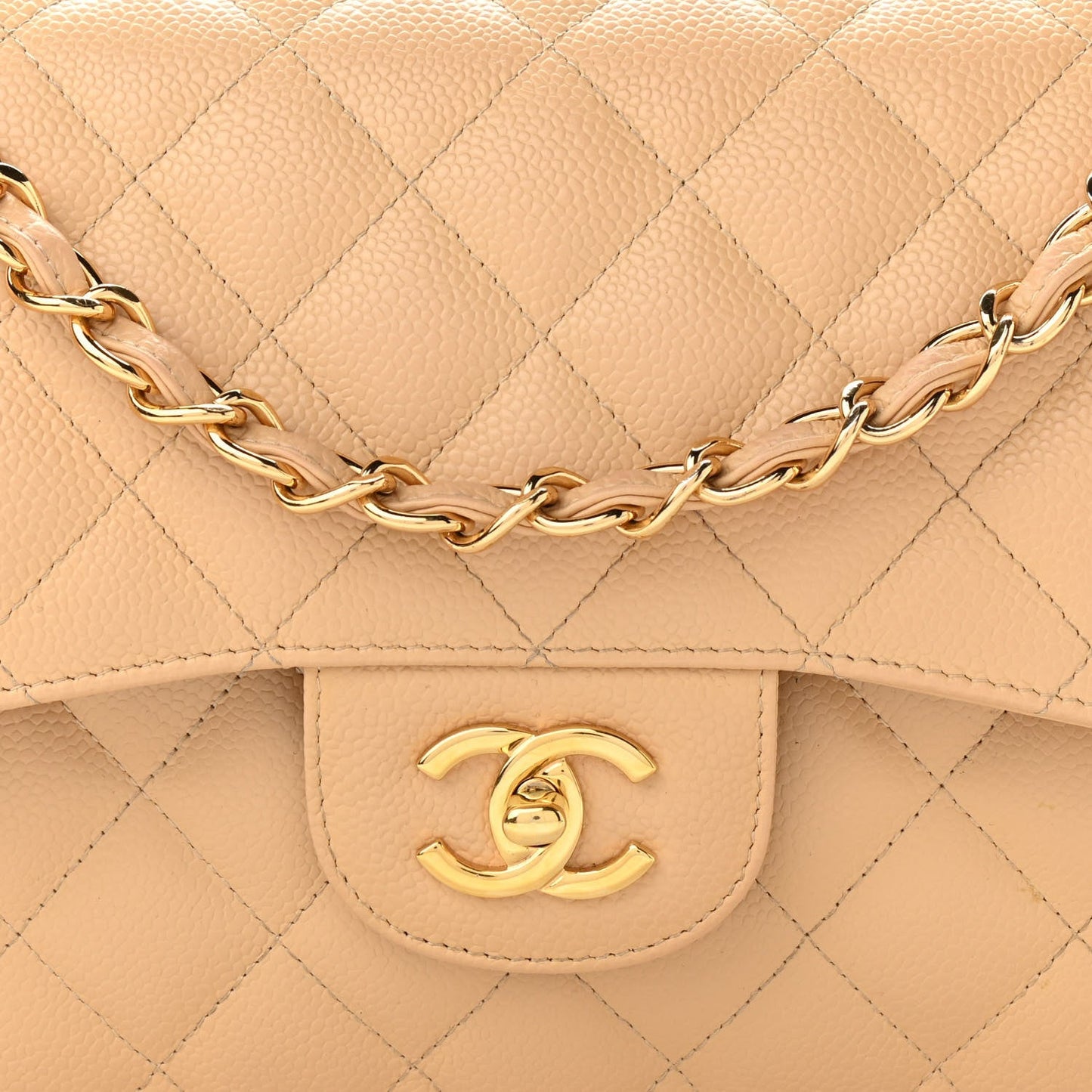 CHANEL JUMBO QUILTED CAVIAR LEATHER DOUBLE FLAP BAG