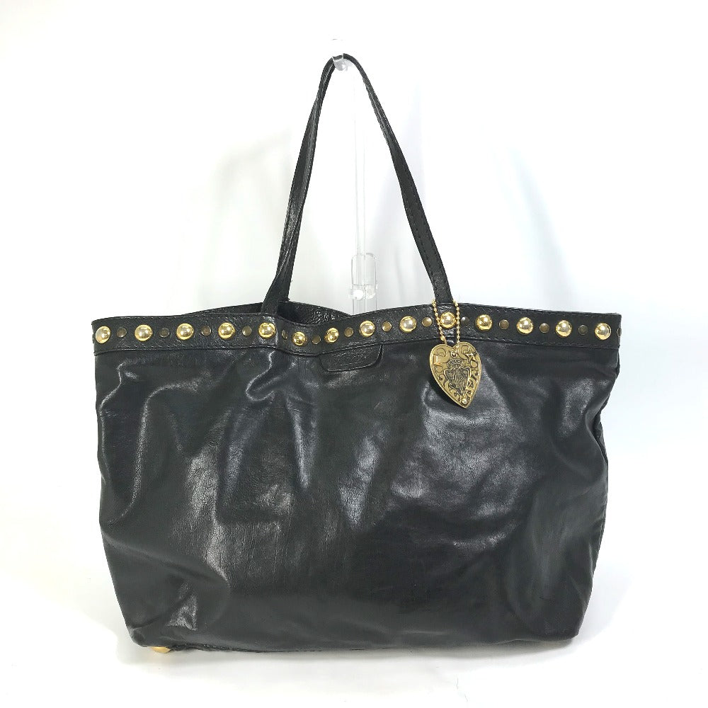 GUCCI Tote Bag 207292 leather black stud hysteria Women