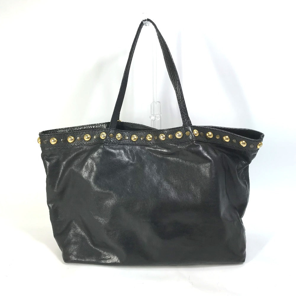 GUCCI Tote Bag 207292 leather black stud hysteria Women
