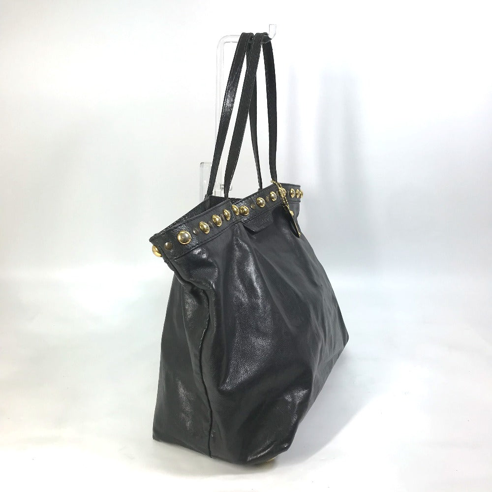 GUCCI Tote Bag 207292 leather black stud hysteria Women