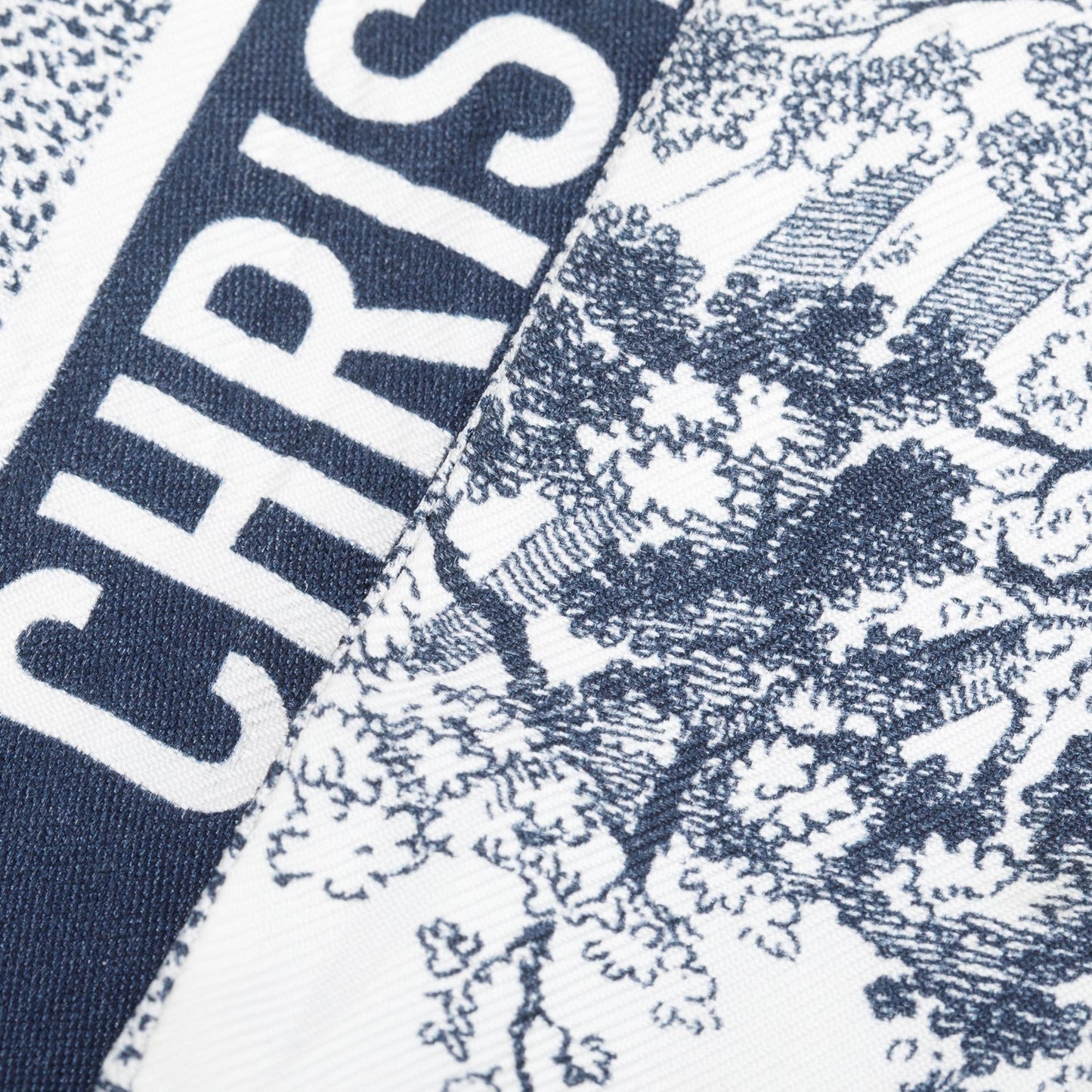Christian Dior White and Navy Toile De Jouy Sauvage Mitzah Silk Twilly
