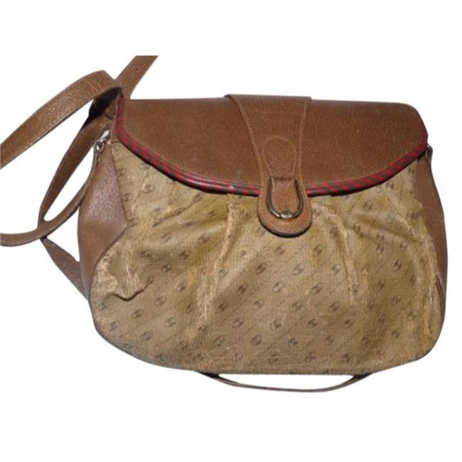 Gucci   Coated Canvas Leather In Browns With Red Green Cross Body