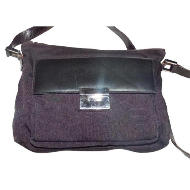 Gucci   Shades Of Brown Nylon And Leather Shoulder Bag
