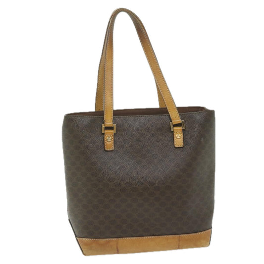 Luxury CELINE Macadam Canvas Shoulder Bag PVC Leather Brown  62944