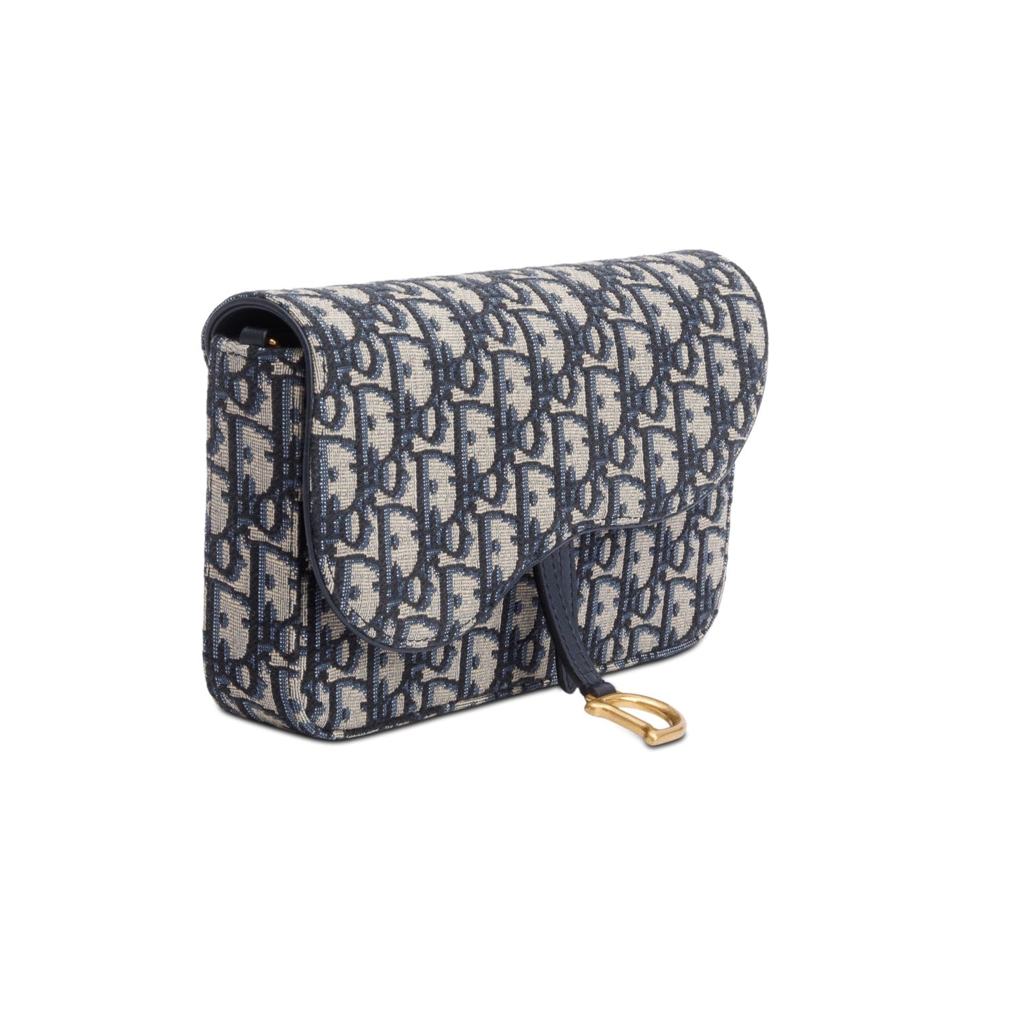 Christian Dior 2023 Oblique Jacquard Medium Saddle Pouch with Chain