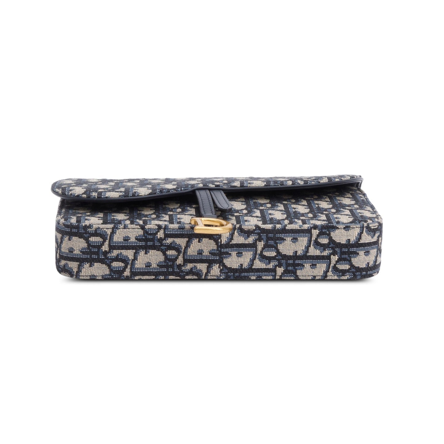 Christian Dior 2023 Oblique Jacquard Medium Saddle Pouch with Chain