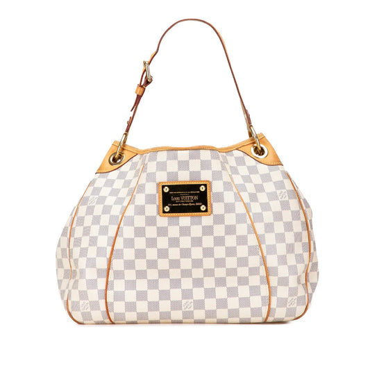 White Louis Vuitton Damier Azur Galliera PM Shoulder Bag