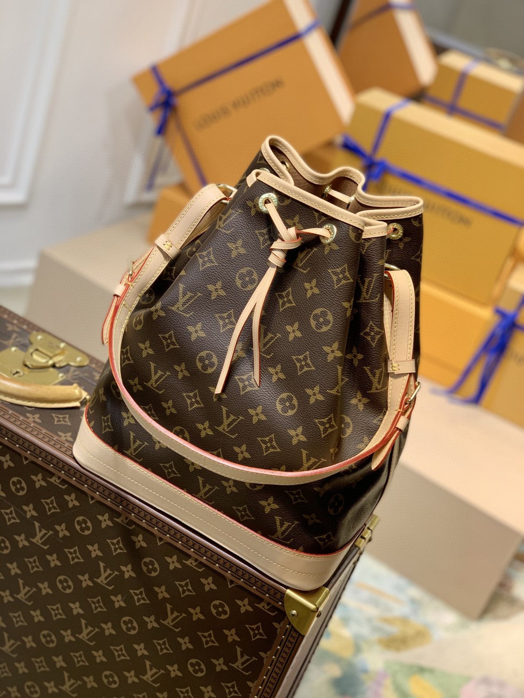 Top Quality Noé Bucket Bag Monogram Canvas For Women,  Shoulder Bags 13.4in/36cm Top Quality M42224