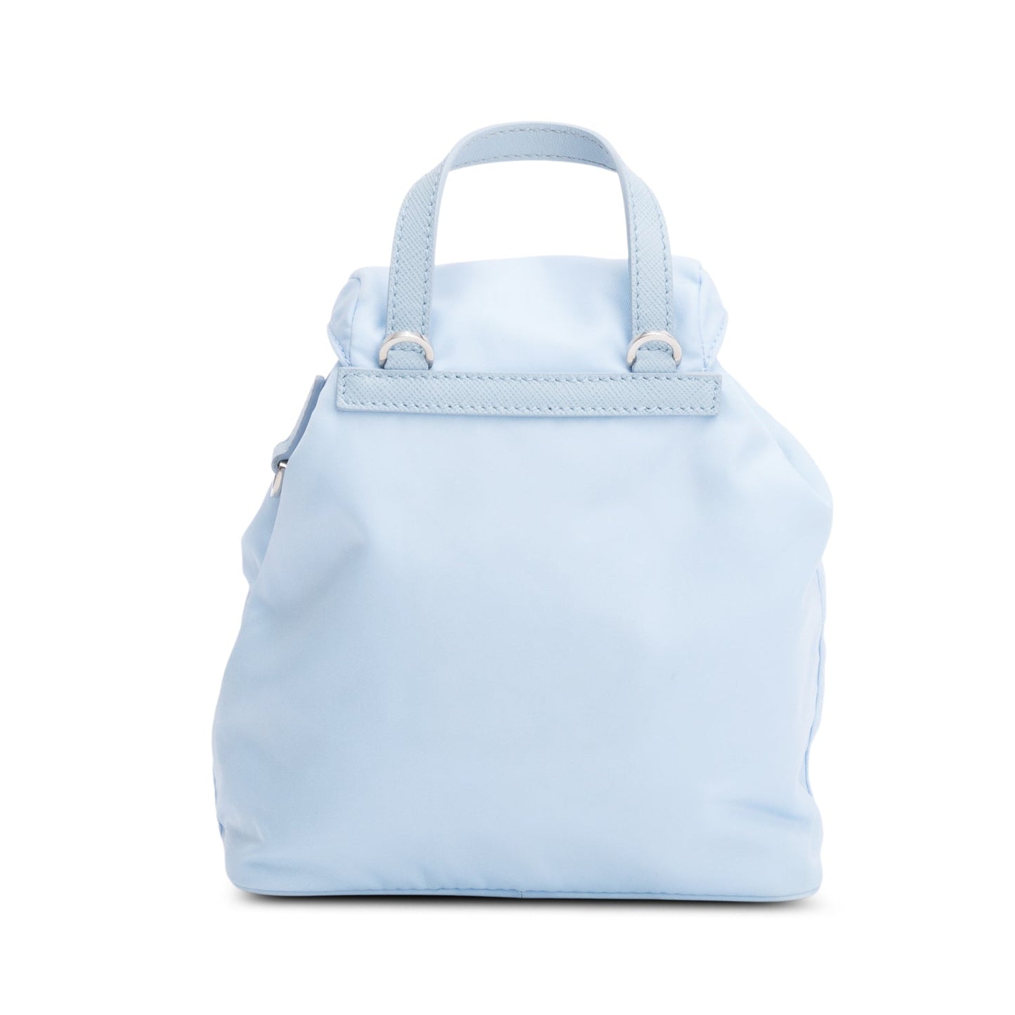 Prada 2022 Blue Tessuto Nylon & Saffiano Leather Mini Double Pocket Chain Shoulder Bag
