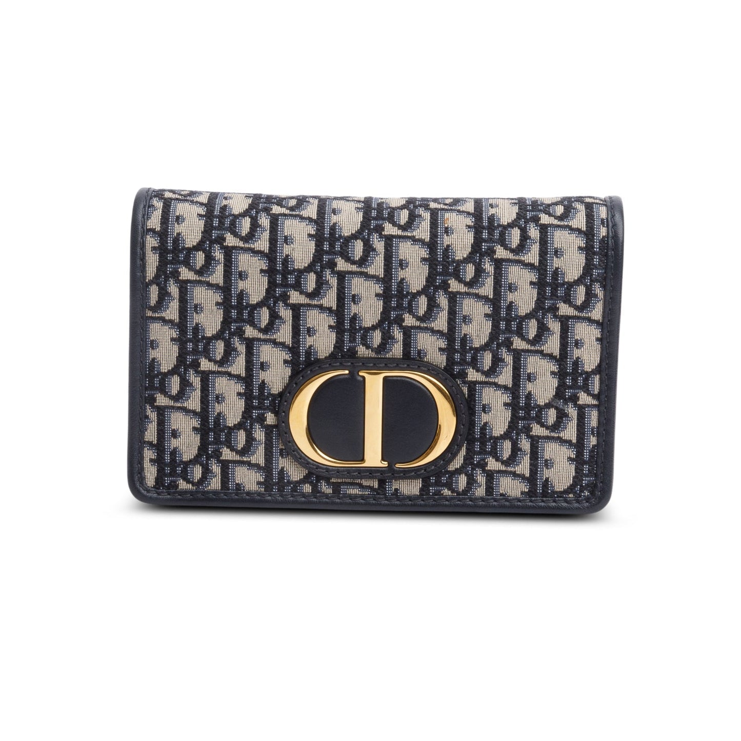Christian Dior 2021 Navy Oblique 30 Montaigne 2-In-1 Pouch Bag