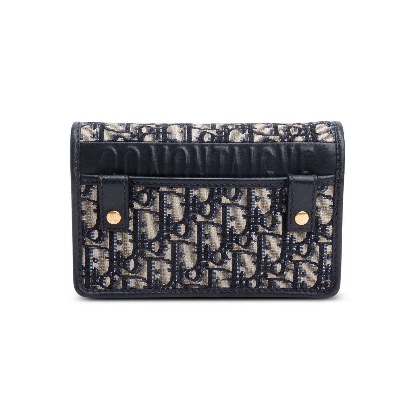 Christian Dior 2021 Navy Oblique 30 Montaigne 2-In-1 Pouch Bag