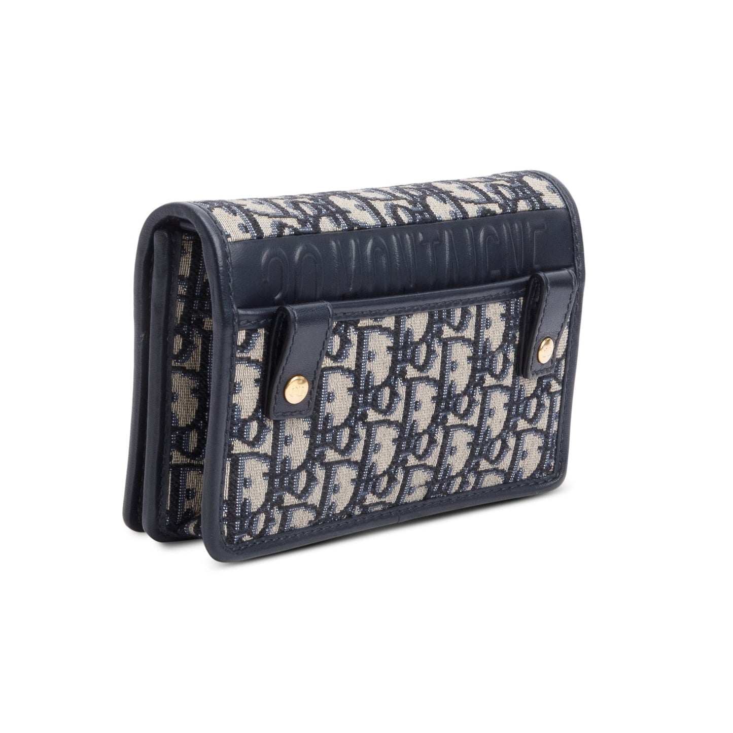 Christian Dior 2021 Navy Oblique 30 Montaigne 2-In-1 Pouch Bag