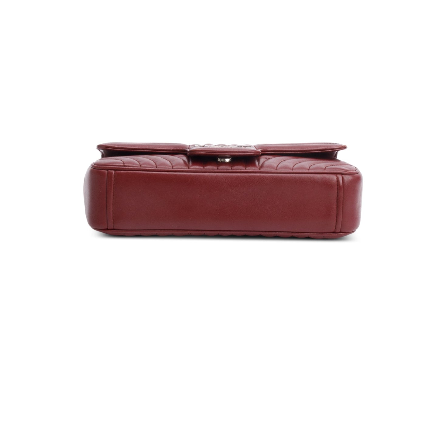 Prada Burgundy Soft Calf Impunture Diagramme Medium Chain Flap Shoulder Bag
