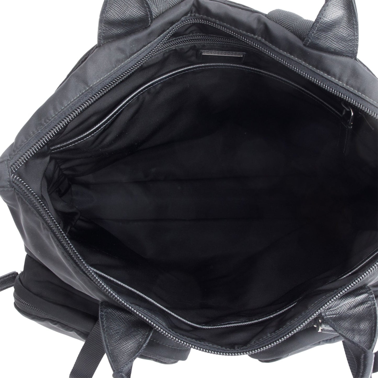 Prada Black Re-Nylon and Saffiano Leather Montagna Tote Backpack