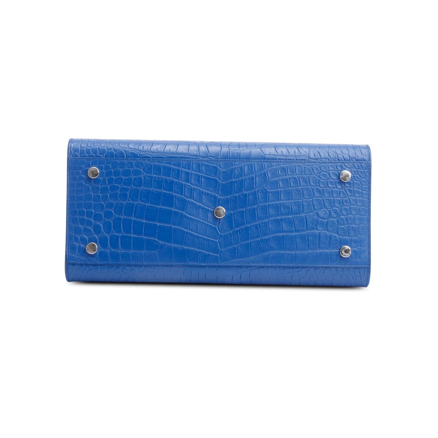 Saint Laurent Blue Crocodile Embossed Calfskin Leather Small Sac De Jour