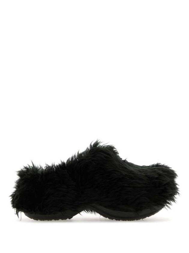 Luxury Balenciaga Trending 2025 Fake Fur Mule Black